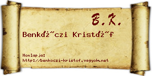 Benkóczi Kristóf névjegykártya