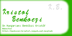 kristof benkoczi business card