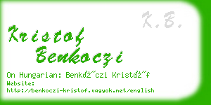 kristof benkoczi business card